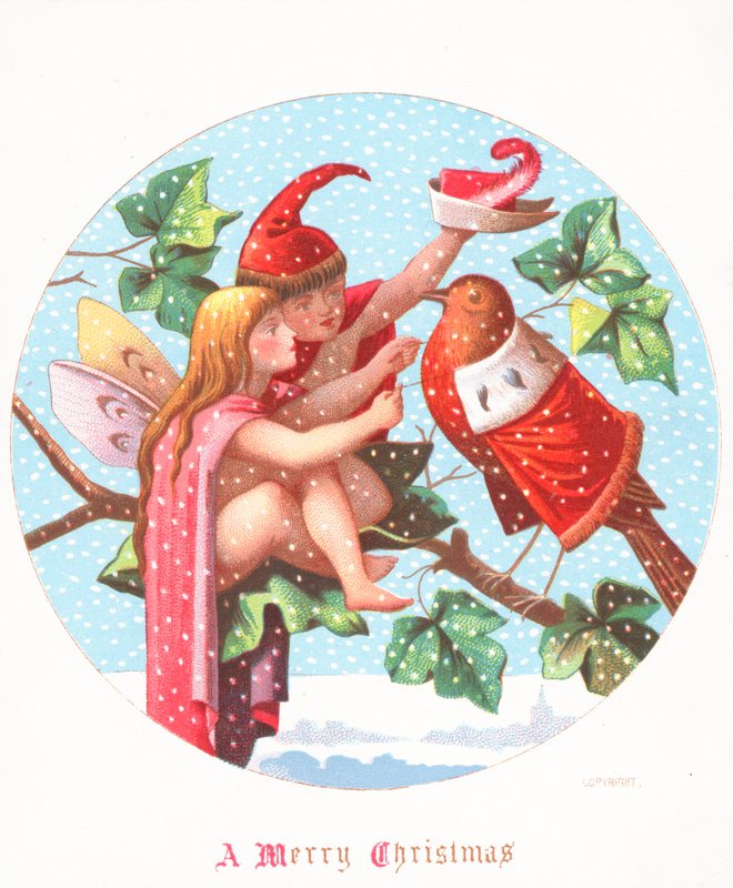Melek ve Elf Robin, Noel Kartı giydiriyor by English School