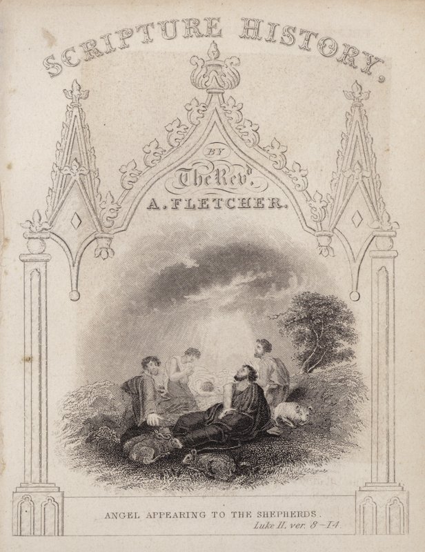 Çobanlara görünen melek, Luka II, ver 8-14 (gravür) by English School