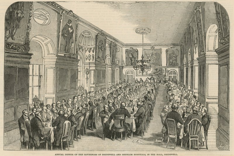 Bridewell ve Bethlehem Hastaneleri Valilerinin yıllık yemeği by English School