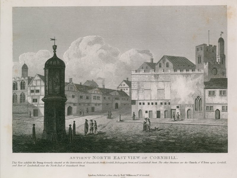 Cornhill antik kuzey doğu görünümü by English School