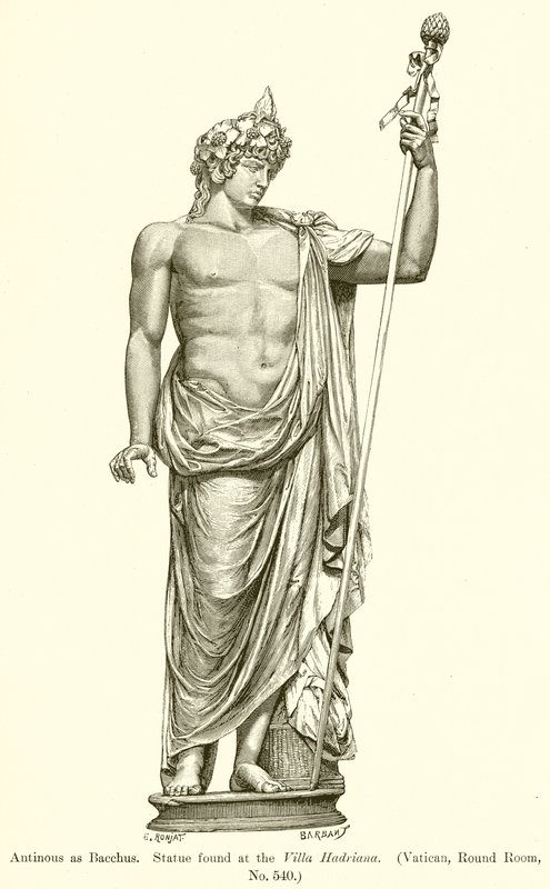 Bacchus olarak Antinous. Villa Hadriana