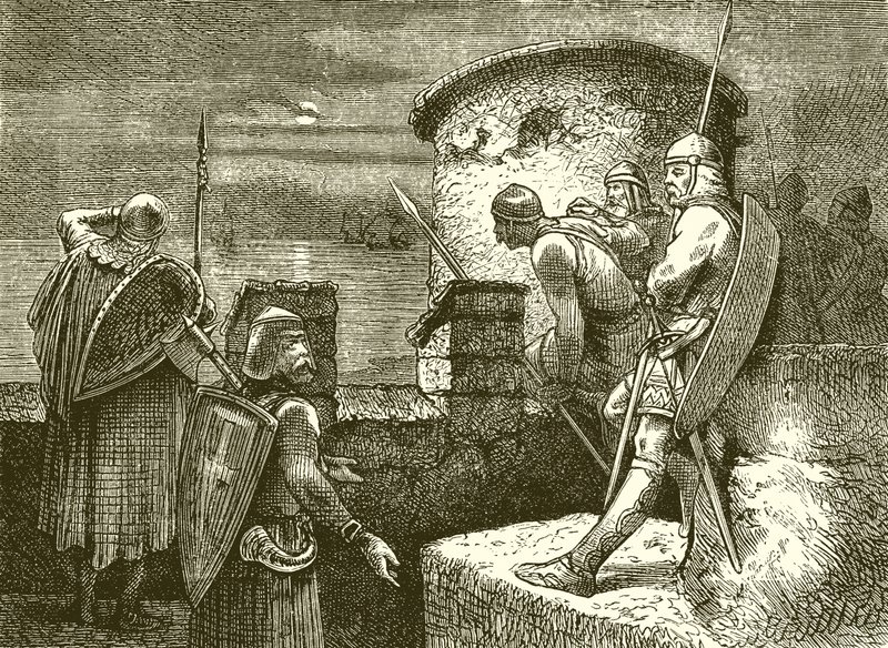 Düşman Norman Filosunun Yaklaşımı by English School