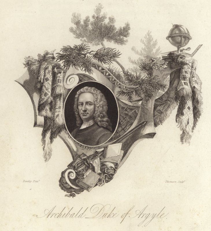 Archibald Campbell, 3 Argyll Dükü, İskoç politikacı, avukat ve asker (gravür) by English School