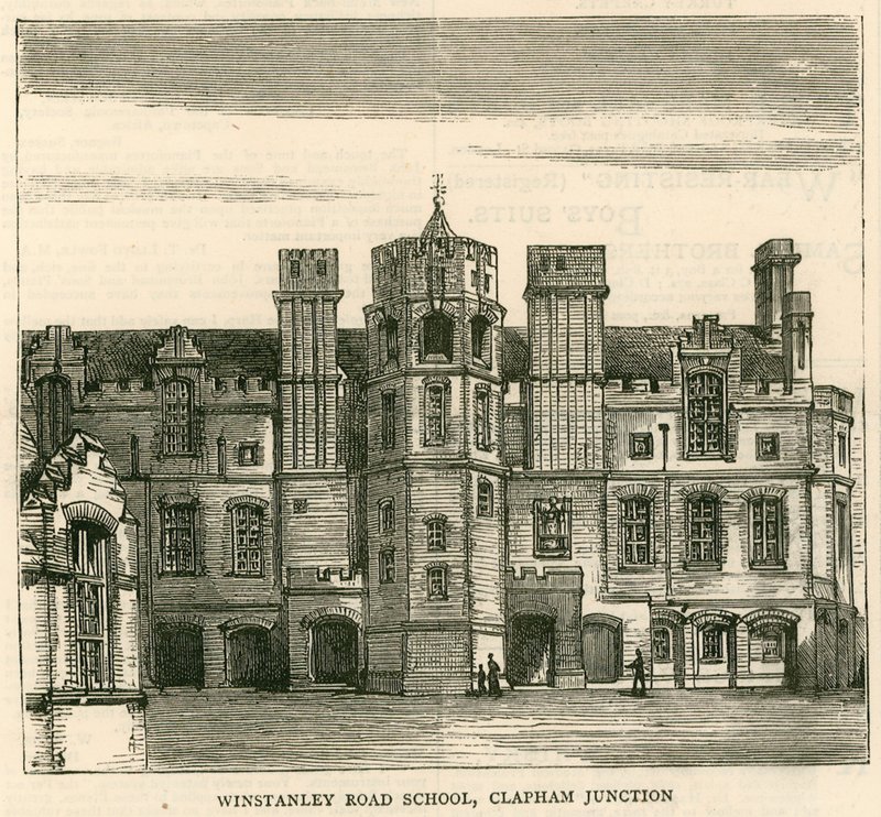 London School Board Mimarisi: Winstanley Road School, Clapham Junction, Londra by English School