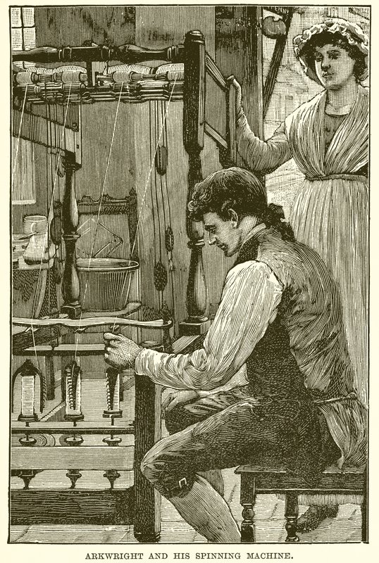 Arkwright ve İplik Makinası by English School