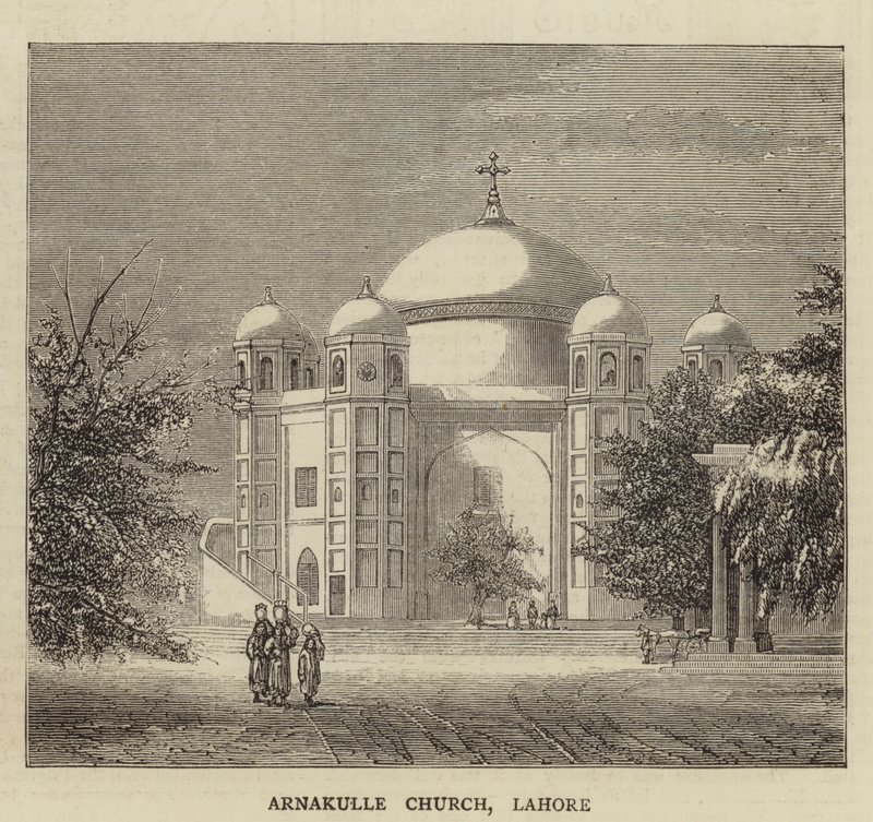 Arnakulle Kilisesi, Lahor (gravür) by English School