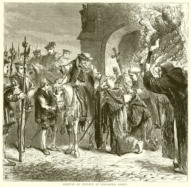 Wolsey'nin Leicester Manastırı'na gelişi by English School