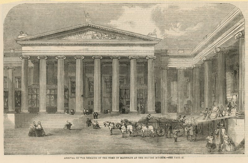 Mausolos'un mezarının kalıntılarının gelişi by English School