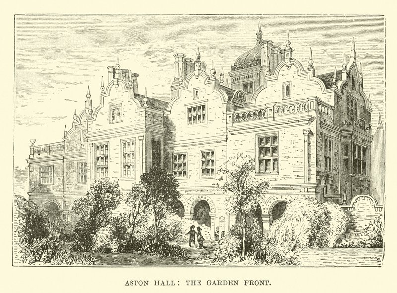 Aston Hall, bahçe cephesi by English School