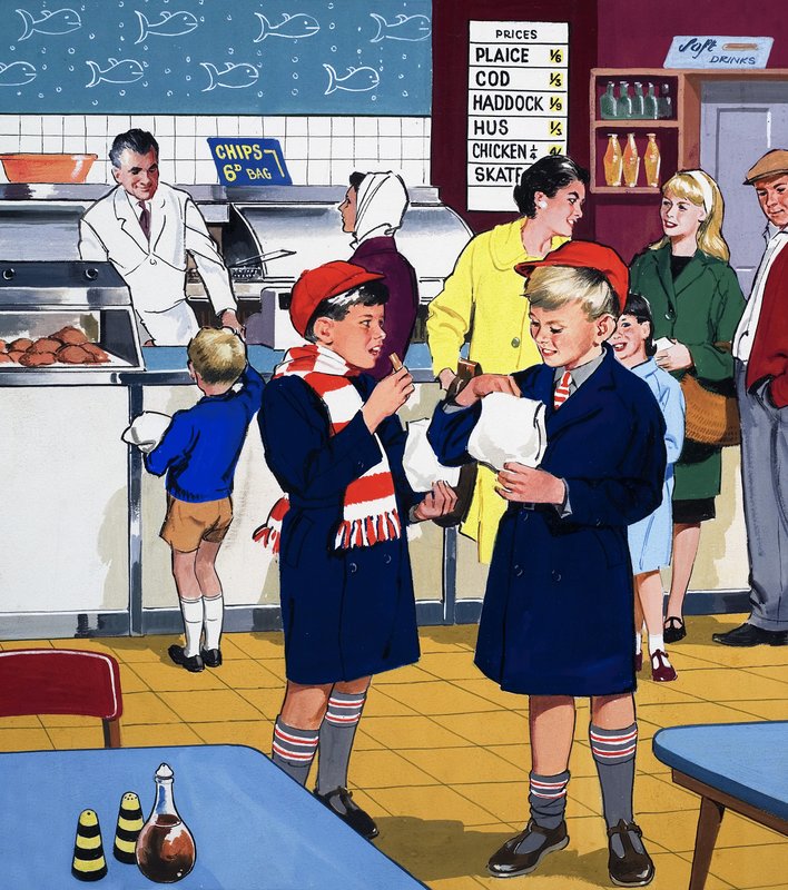 Fish & Chips mağazasında by English School