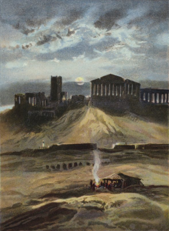 Ay ışığında Atina (renkli taş) by English School