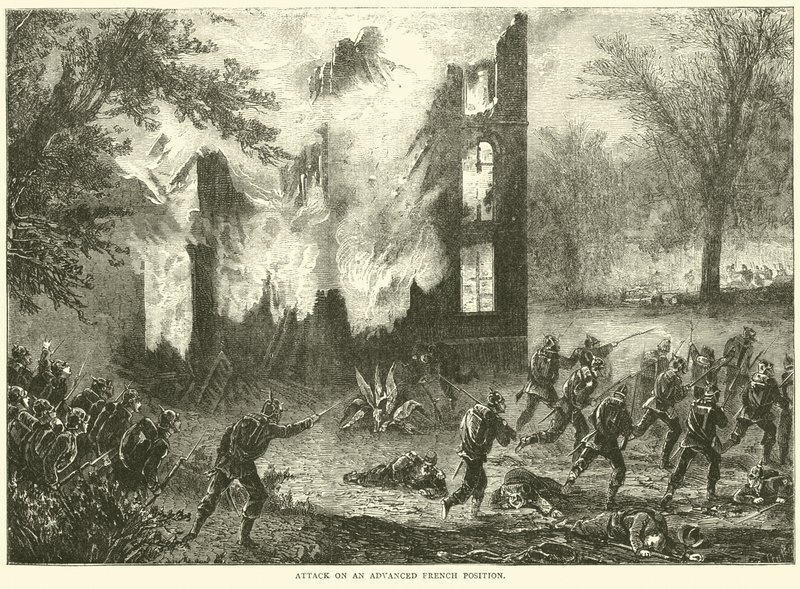 Gelişmiş bir Fransız pozisyonuna saldırı, Ekim 1870 by English School
