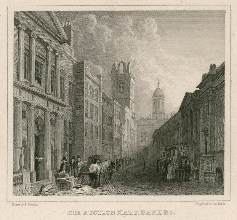 Müzayede Mart, St Bartholomews Lane, Londra ve Banka by English School