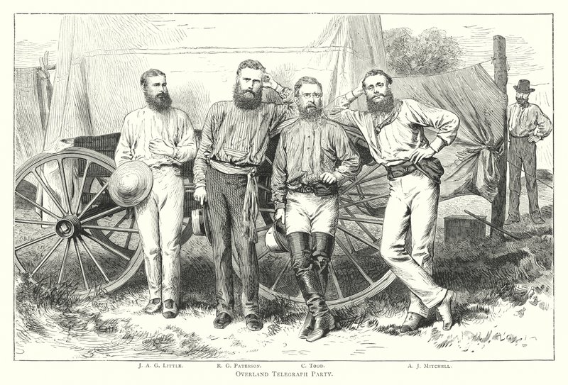 Avustralya: Overland Telegraph Party (gravür) by English School
