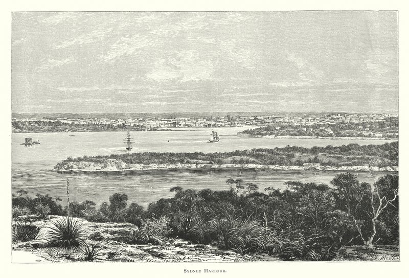 Avustralya: Sidney Limanı (gravür) by English School