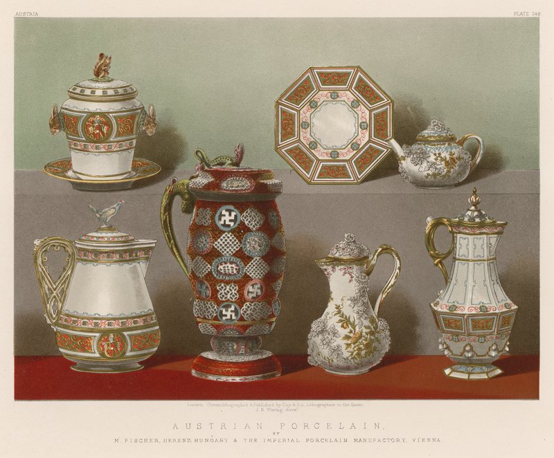 Avusturya Porselenleri, M Fischer, Herend, Macaristan ve İmparatorluk Porselen Fabrikası, Viyana by English School