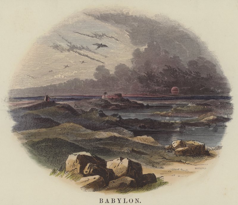 Babylon (renkli gravür) by English School
