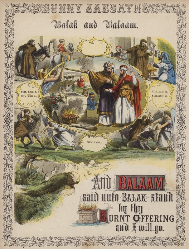 Balak ve Balaam (renkli gravür) by English School