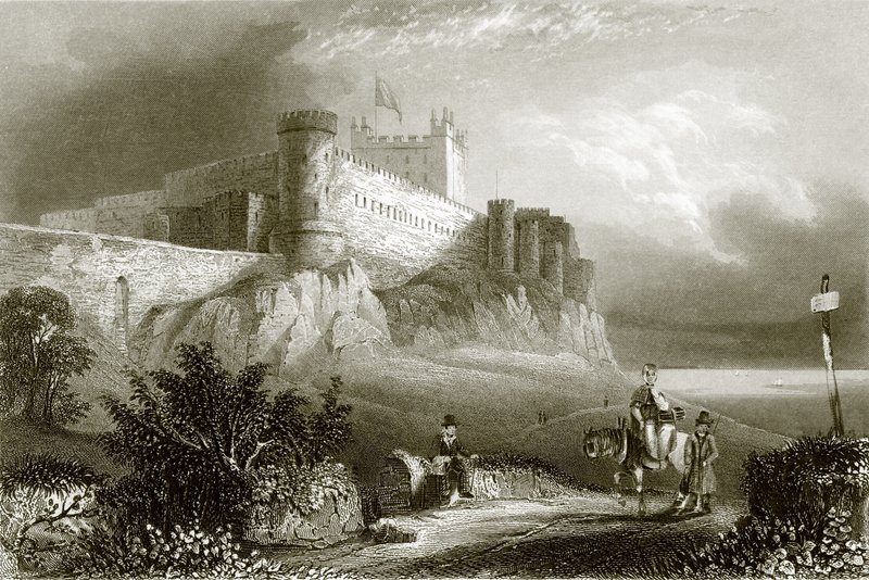 Bamburgh kalesi by English School
