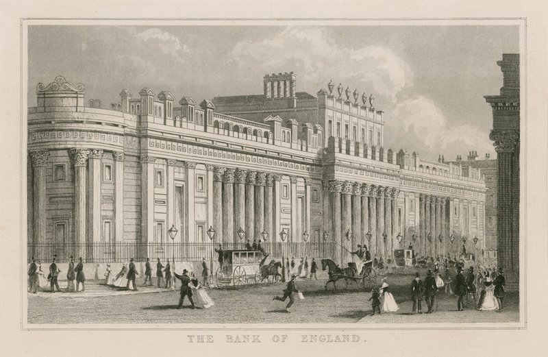 İngiltere Bankası, Sir John Soanes Güney Cephesi, 1823 by English School