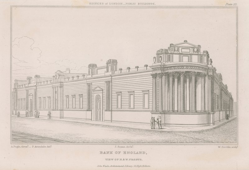 İngiltere Merkez Bankası, Sir John Soanes cepheleri by English School