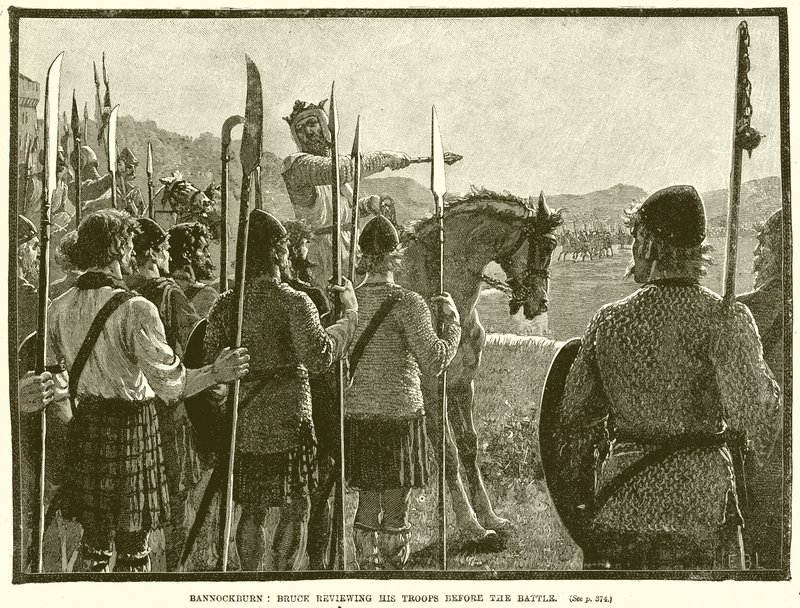 Bannockburn: Bruce, Savaştan Önce Birliklerini gözden geçiriyor by English School