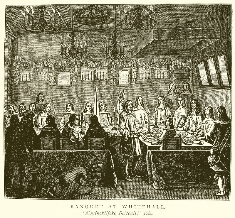 Whitehall'da ziyafet by English School