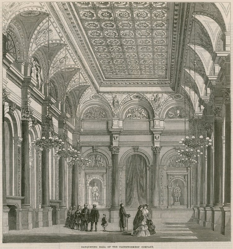 Kumaş İşçileri Şirketi Ziyafet Salonu, Mincing Lane, Londra by English School