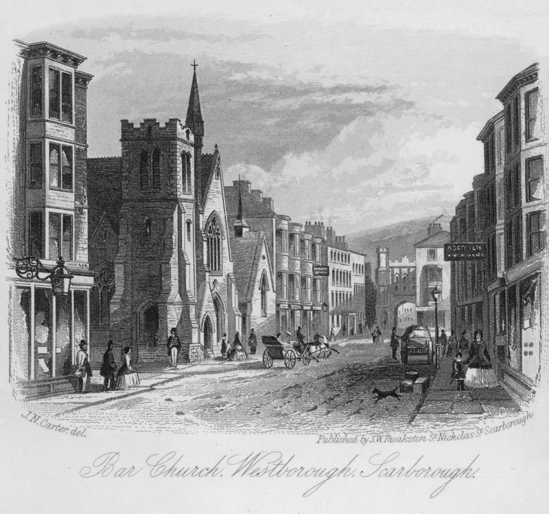 Bar Kilisesi, Westborough, Scarborough (gravür) by English School