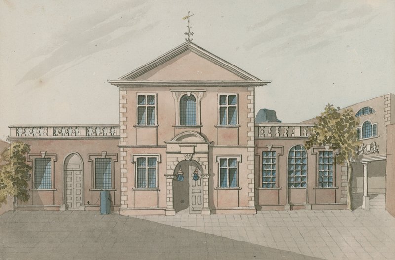 Berber Cerrahlar Salonu, Monkwell Street, Londra (kağıt üzerinde wc) by English School
