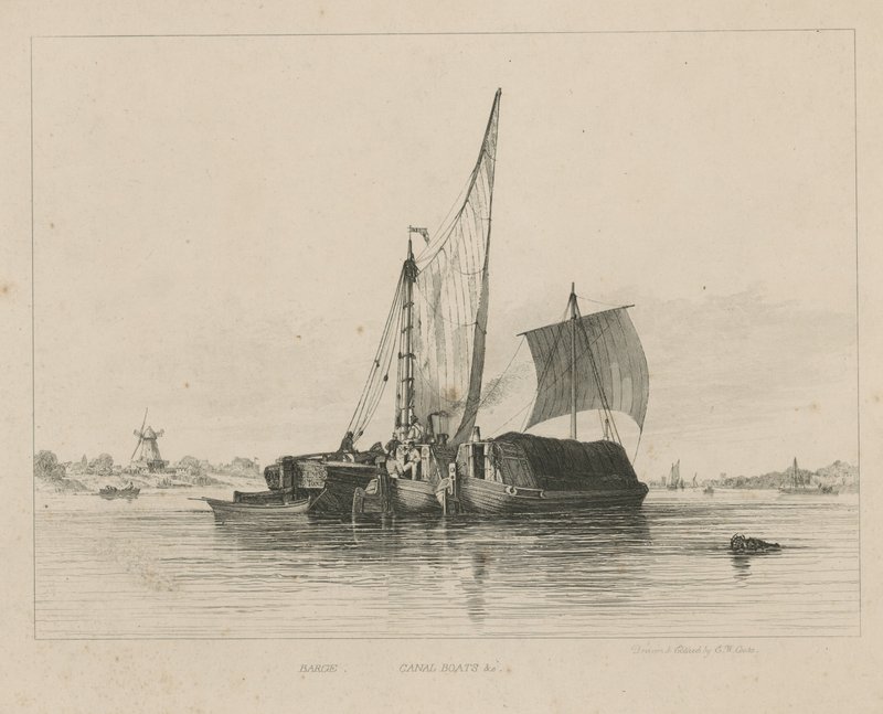 Bir kanalda mavna ve kanal tekneleri by English School