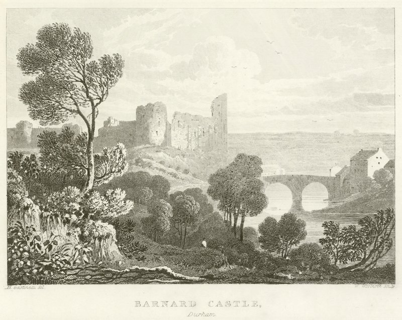 Barnard Kalesi, Durham (gravür) by English School