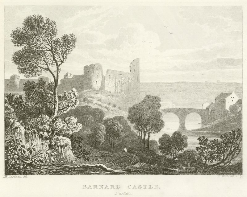 Barnard Kalesi, Durham (gravür) by English School