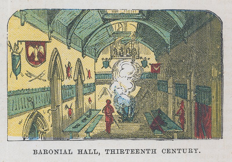 Baronial salonu, 13. yüzyıl by English School