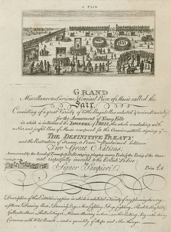 Bartholomew Fuarı, Londra: 1806 yılı için bir fuar duyurusu by English School