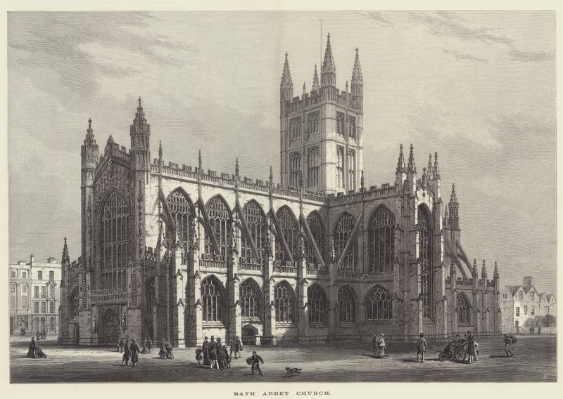 Bath Abbey Kilisesi (gravür) by English School