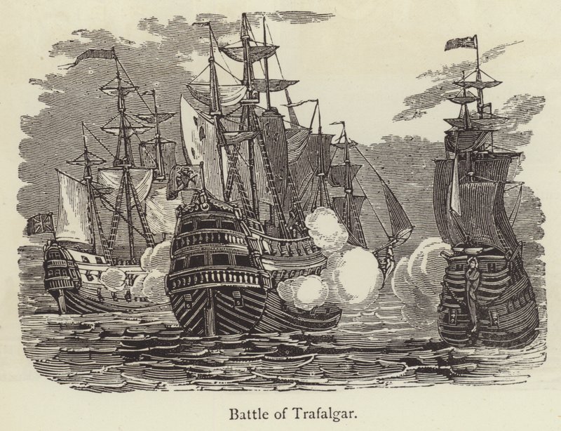 Trafalgar Savaşı (gravür) by English School
