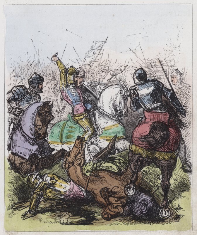 Agincourt Savaşı (renkli gravür) by English School