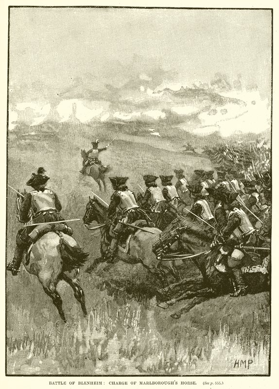 Blenheim Savaşı: Marlboroughs Horse Hücumu by English School
