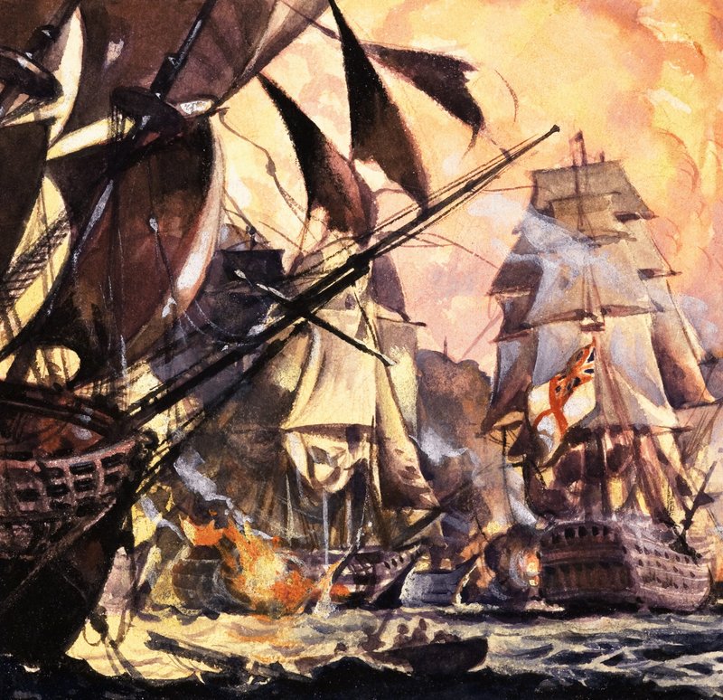 Trafalgar Savaşı by English School
