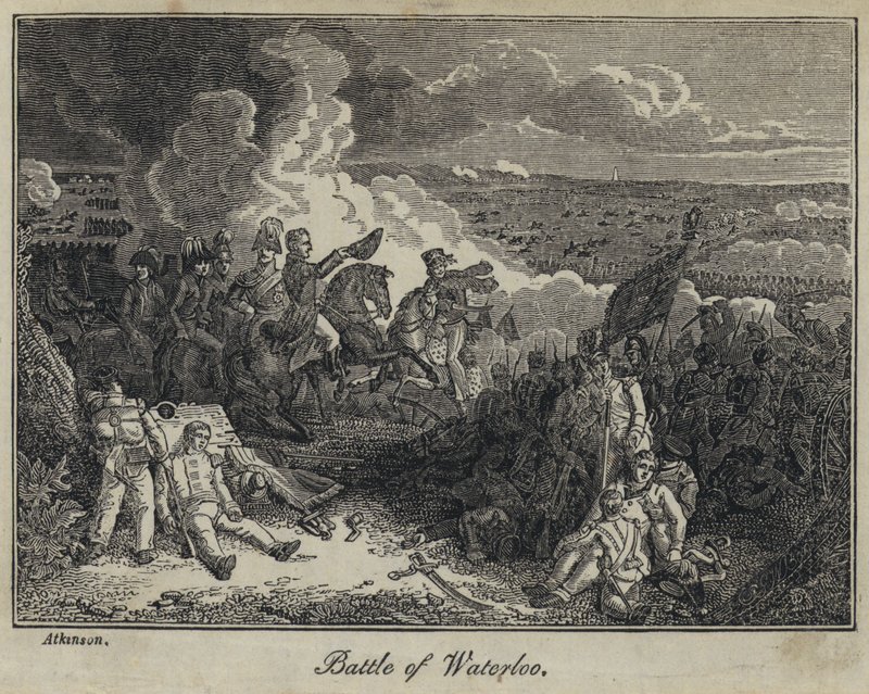 Waterloo Savaşı (gravür) by English School