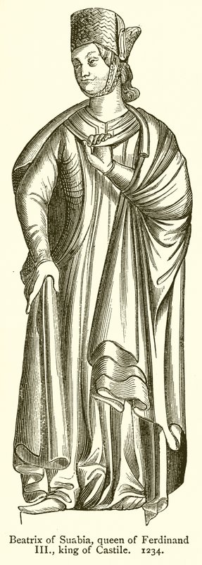 Suabia Beatrix, Ferdinand III Kraliçesi, Kastilya Kralı. 1234 by English School