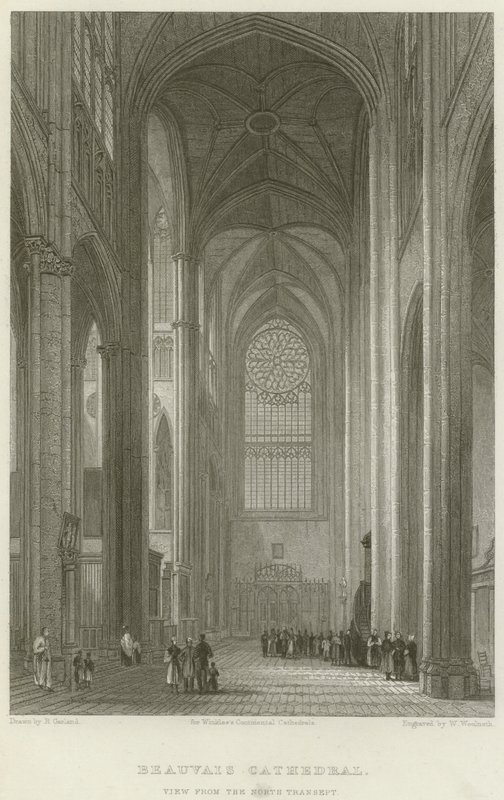 Beauvais Katedrali, Kuzey Transeptten Görünüm (gravür) by English School