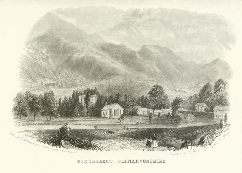 Beddgelert, Carnarvonshire, Galler by English School