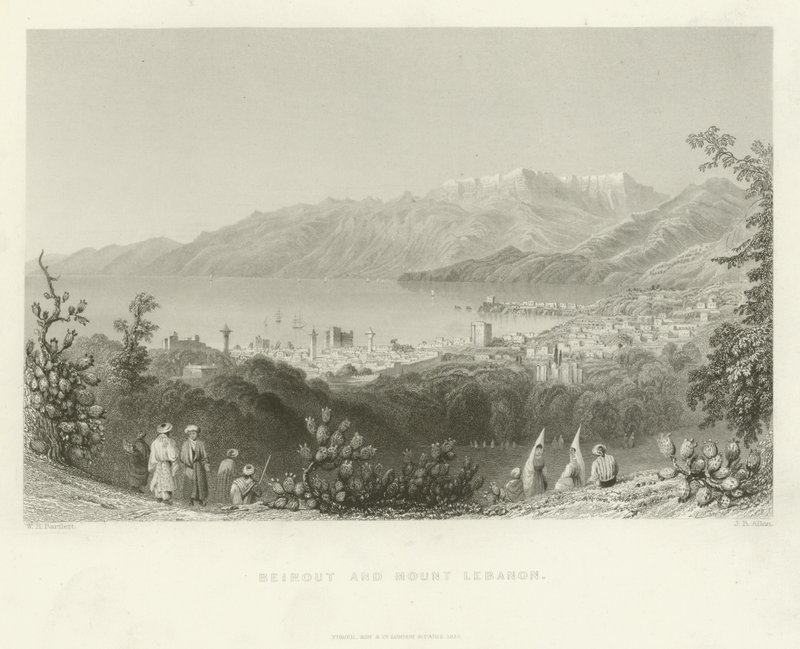 Beyrut ve Lübnan Dağı, 1837 by English School