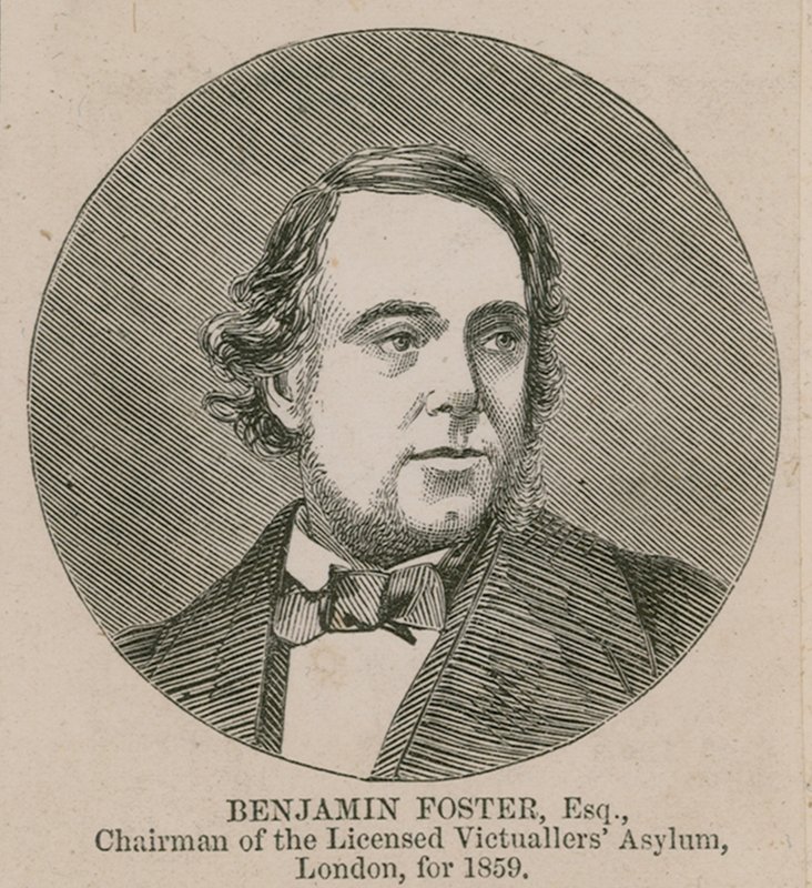 Benjamin Foster, Lisanslı Victuallers Asylum Başkanı, Londra, 1859 by English School