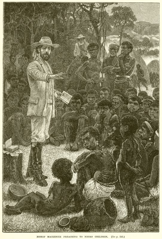 Piskopos Mackenzie Zenci Çocuklara Vaaz Veriyor (gravür) by English School