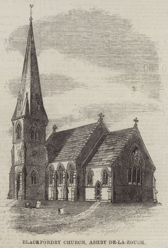 Blackfordby Kilisesi, Ashby-de-la-Zouch (gravür) by English School