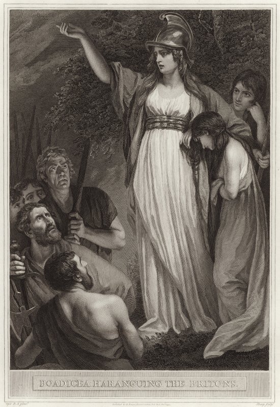 Boadicea Britanyalılara nutuk çekiyor by English School