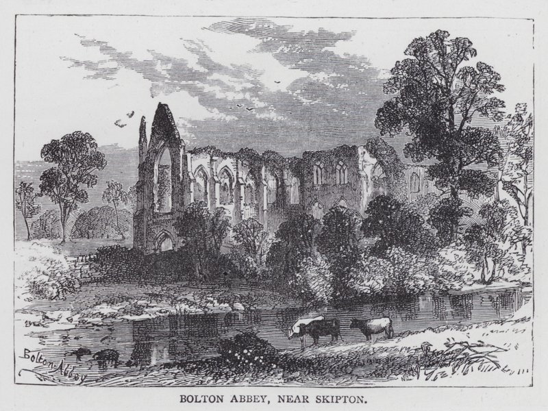 Bolton Manastırı, Skipton yakınında (gravür) by English School